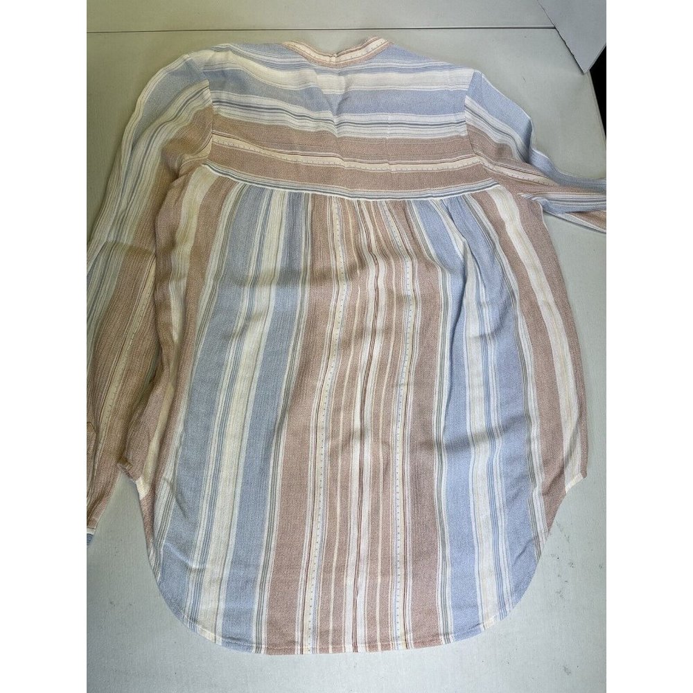 AG Adriano Goldschmeid Claire Shirt Striped Blouse Blue White Red Rayon - Picture 11 of 13